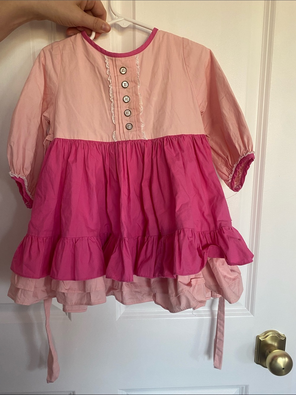 Well Dressed Wolf wildling Two-Tone Pink Ruffle Tunic Dress